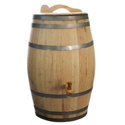 Real wooden chestnut rain barrel 26 gallons complete edition