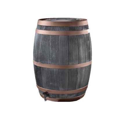 Wood look black oak rain barrel 50 gallons